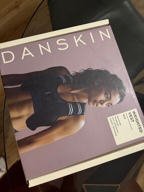Danskin Black Weighted Vest with Gray Stripe Accents